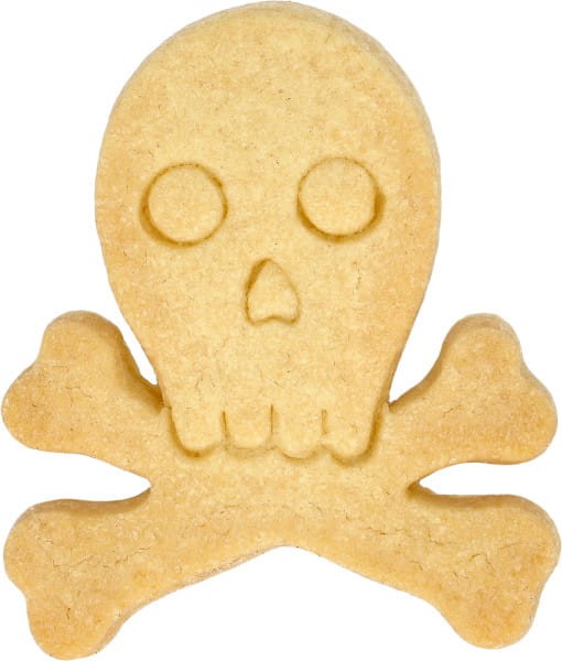 Ciasteczko wycięte foremką w kształcie trupiej czaszki