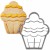 Foremka i ciasteczko w kształcie babeczki - muffin