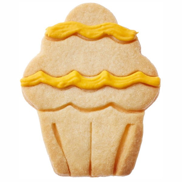 Udekorowane ciasteczko wycięte foremką muffin