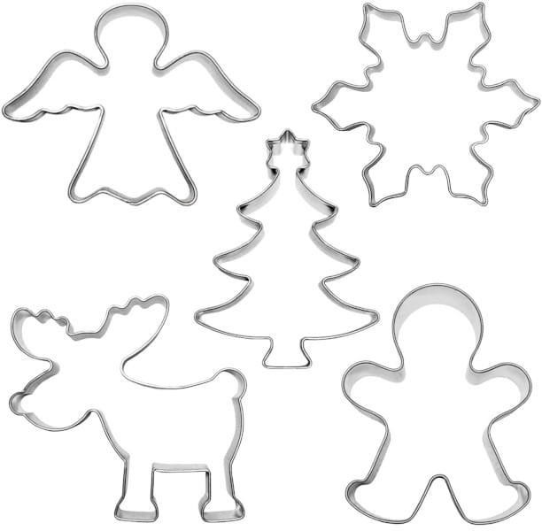 Foremki do wykrawania pierniczków w zestawie świątecznym