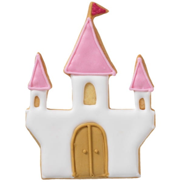 Zdjęcie udekorowanego ciasteczka z foremki zamek