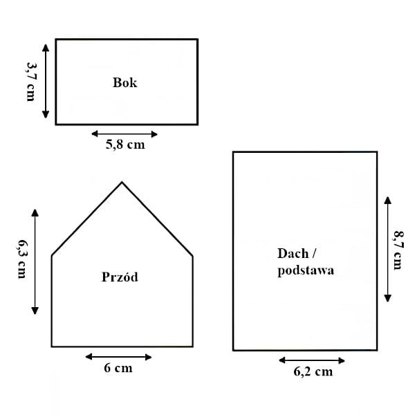 schemat składania piernikowej chatki 3D