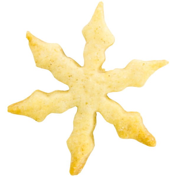 Ciastko z foremki w kształcie śnieżynki