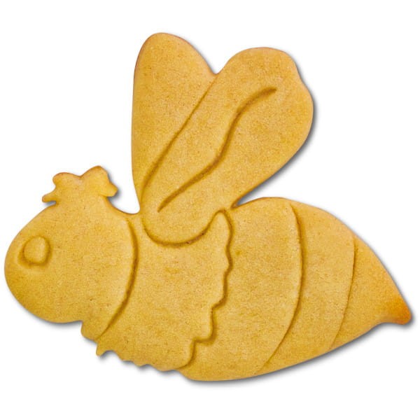 Ciasteczko pszczółka wycięte foremką z odciskiem wzoru