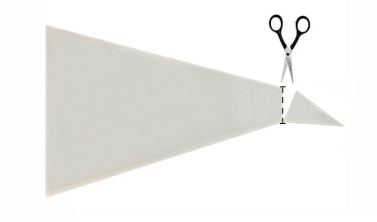 Schemat montażu adaptera w worku cukierniczym