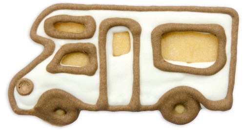 Ciasteczko wycięte foremką w kształcie kampera