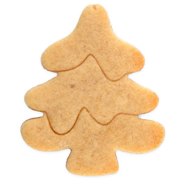 Ciastko wycięte foremką w kształcie choinki