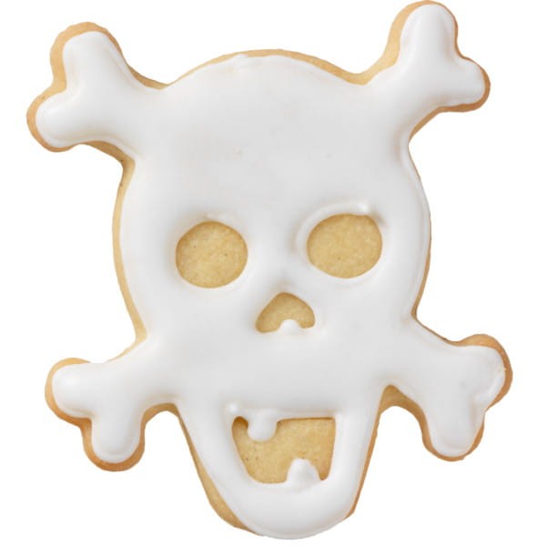 Udekorowane ciasteczko z foremki trupia czaszka