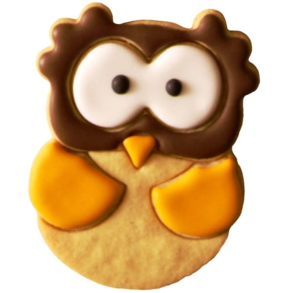 Ciasteczko wycięte foremką w kształcie sowy