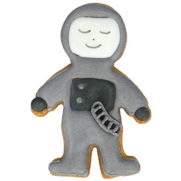 Udekorowane ciasteczko wykrojone foremką astronauta