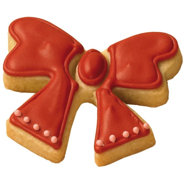 Ciasteczko wykrojone foremką w kształcie kokardy