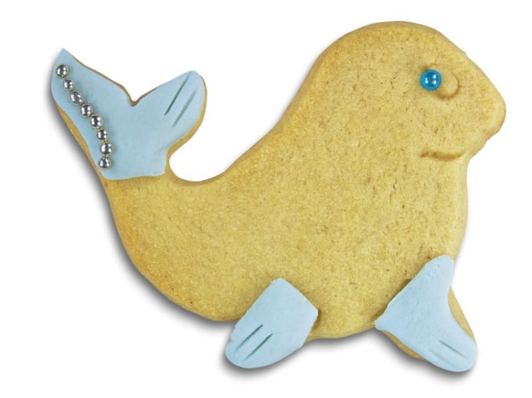 Ciasteczko wykrojone foremką w kształcie foki