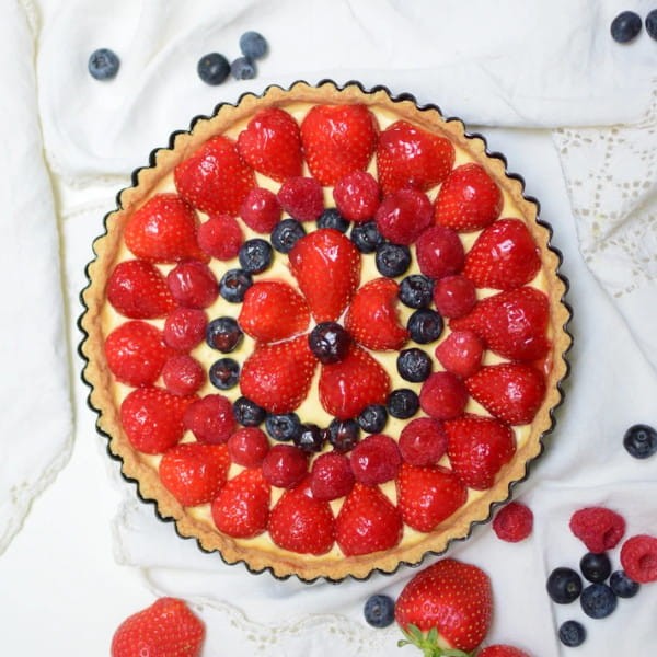 Forma na tarte wypełniona ciastem