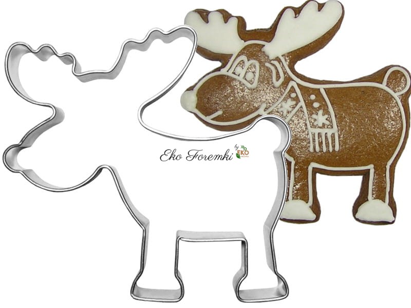 Udekorowany pierniczek i foremka w kształcie Renifera