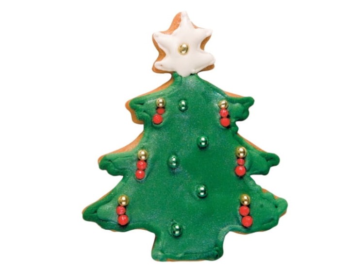 Udekorowane ciasteczko z foremki choinka