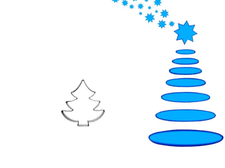 Mini foremka w kształcie choinki do marcepanu