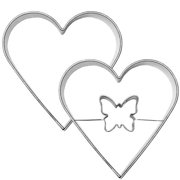 Foremki serduszka z motylkiem do przekładanych ciastek