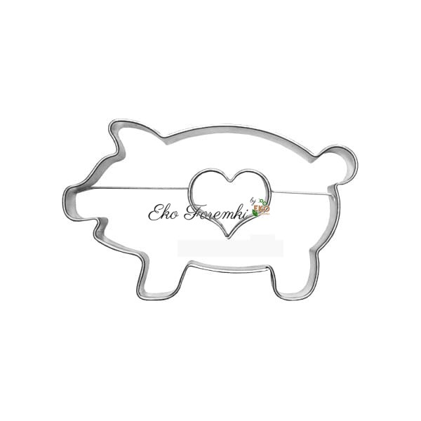 Foremka świnka z sercem do wycinania ciastek