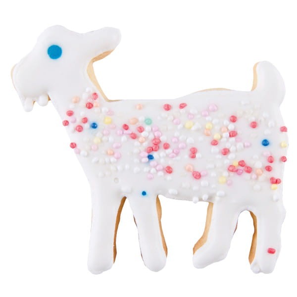 Udekorowane ciasteczko z foremki w kształcie Kozy.jpg