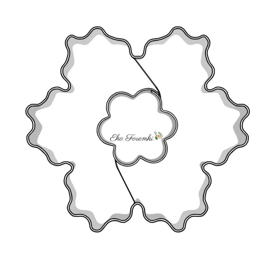 Foremka w kształcie śnieżynki z kwiatkiem do ciastek i pierniczków z dziurką