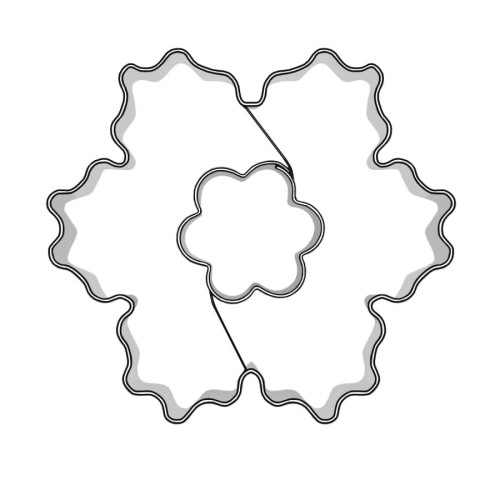 Foremka w kształcie śnieżynki z kwiatkiem do ciastek i pierniczków z dziurką