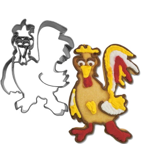 Foremka i ciasteczko w kształcie koguta