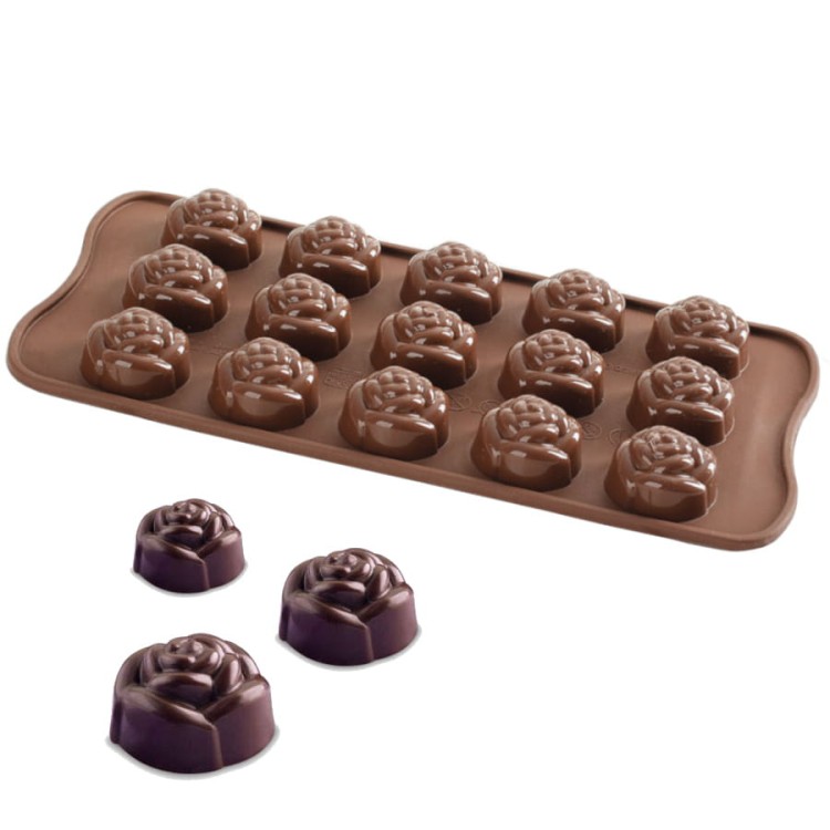 Silikonowa forma do pralinek w kształcie różyczek