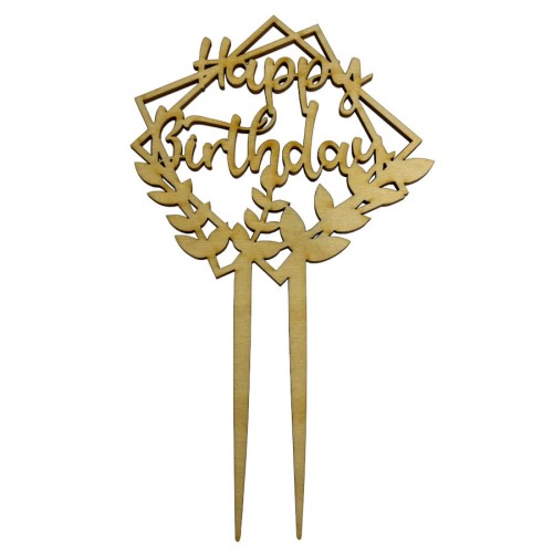 Drewniany Topper na tort Happy Birthday