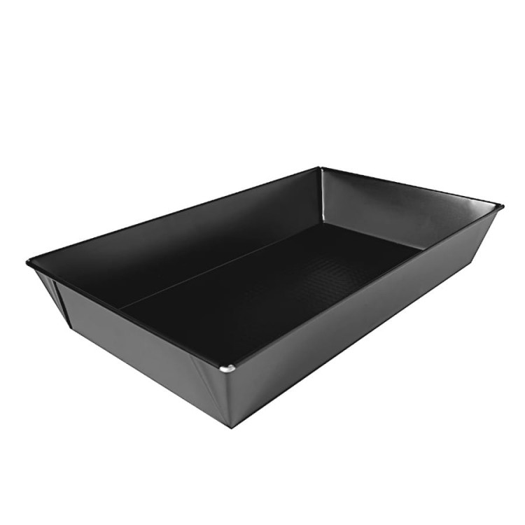 Fakturowana czarna blacha do pieczenia na duże ciasto 39x24 cm