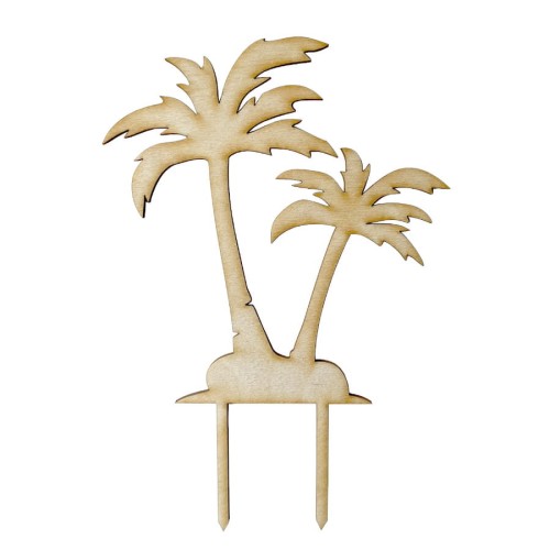 Drewniana ozdoba na tort w kształcie palm 17 cm