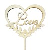Drewniany topper na tort Serce z napisem Love 20 cm