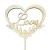 Drewniany topper na tort Serce z napisem Love 20 cm