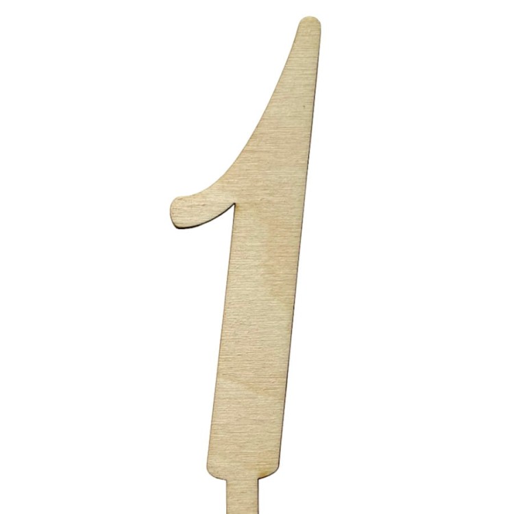 Drewniana ozdoba na tort cyfra 1 topper 18 cm