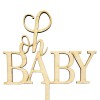 Drewniana ozdoba na tort baby shower oh baby 18 cm