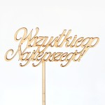Drewniany topper urodzinowy Wszystkiego Najlepszego 12 cm