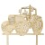 Drewniany topper urodzinowy traktor ozdoba na tort 15 cm