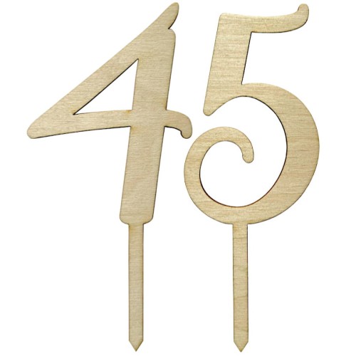 Topper na urodzinowy tort liczba 45