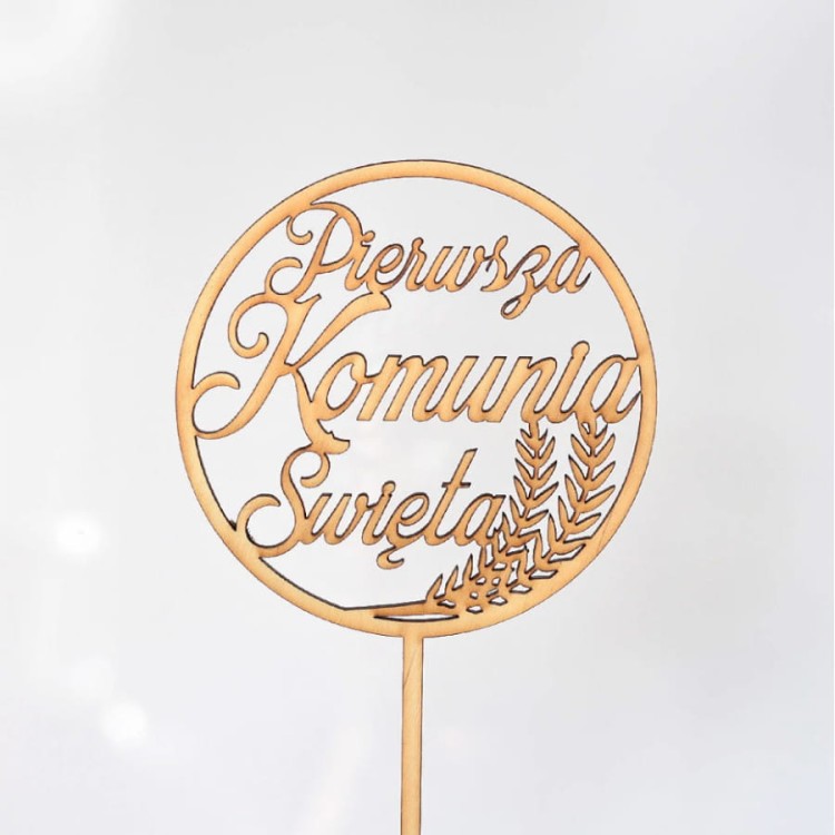 Drewniany topper Pierwsza Komunia Święta