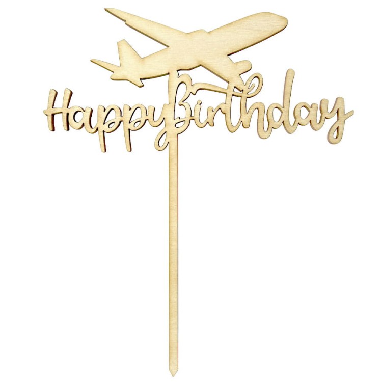 Urodzinowy topper samolot Happy Birthday