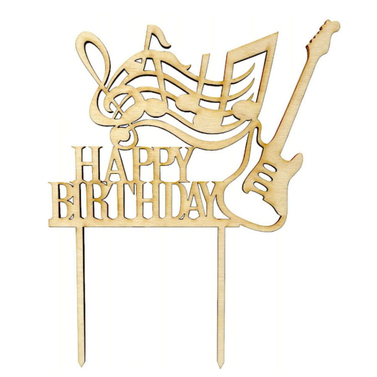 Ozdoba dla muzyka Happy Birthday 12 cm