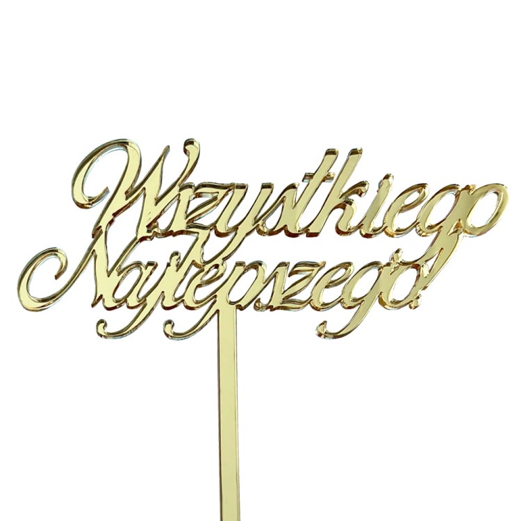 Złoty topper urodzinowy Wszystkiego Najlepszego