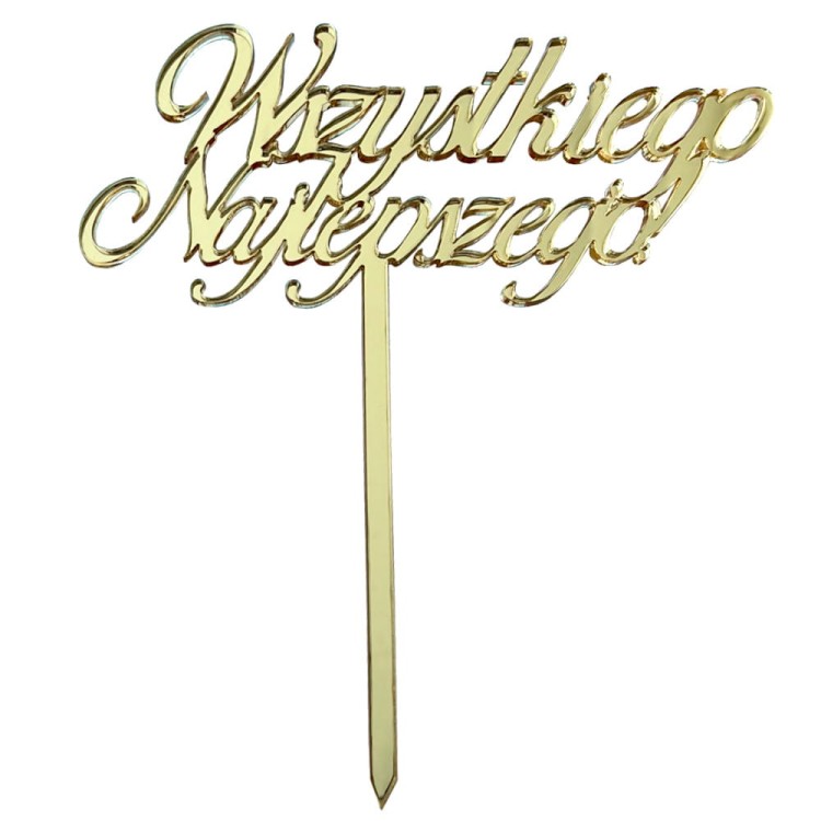 Topper Wszystkiego Najlepszego w złotym kolorze