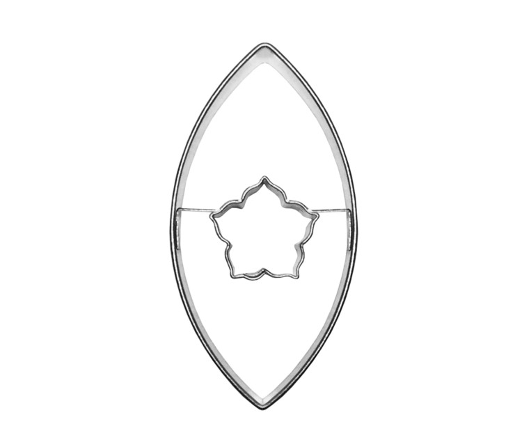 Foremka listek z różą do ciastek z dziurką