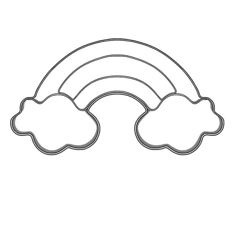 Wykrawacz do ciastek w kształcie tęczy z obłokami