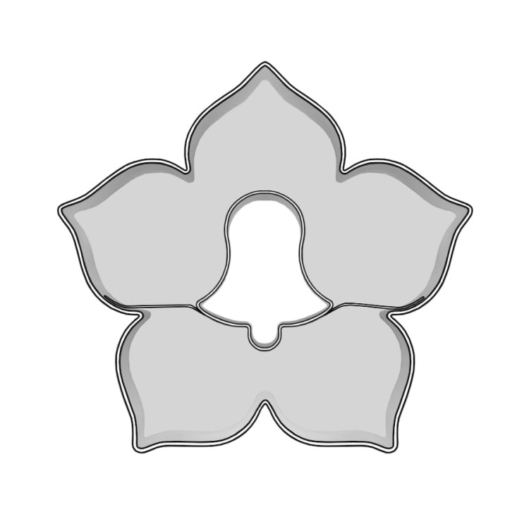 Wykrawacz do ciastek z dziurką w kształcie róży z dzwonkiem