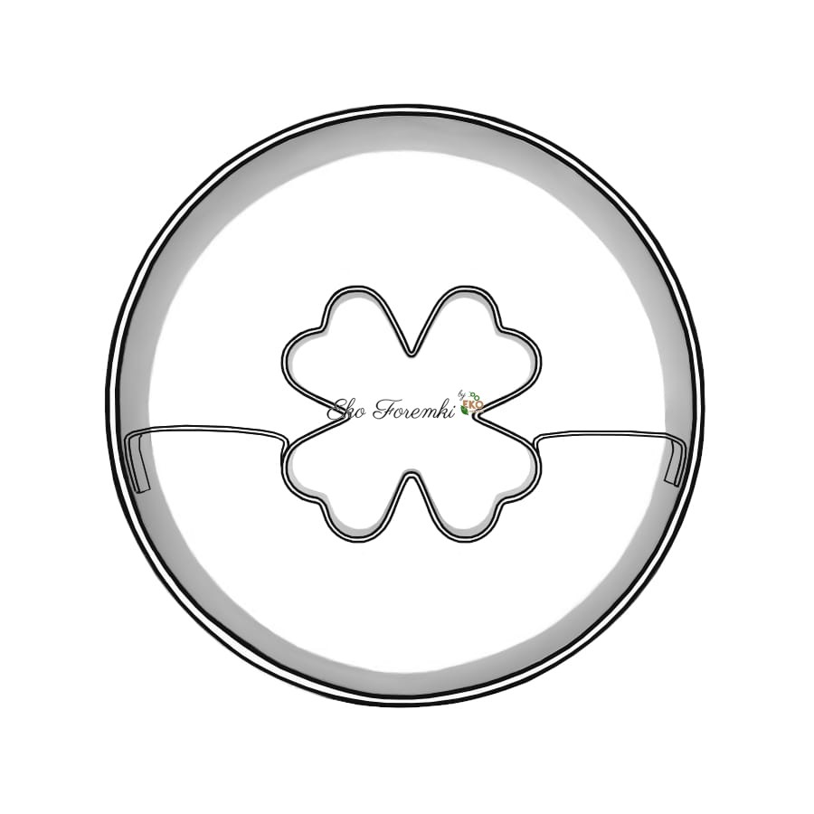 Foremka okrągła do ciastek z dziurką w kształcie koniczynki