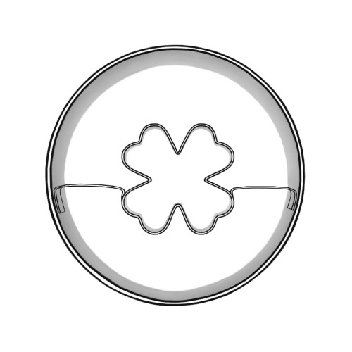 Foremka okrągła do ciastek z dziurką w kształcie koniczynki