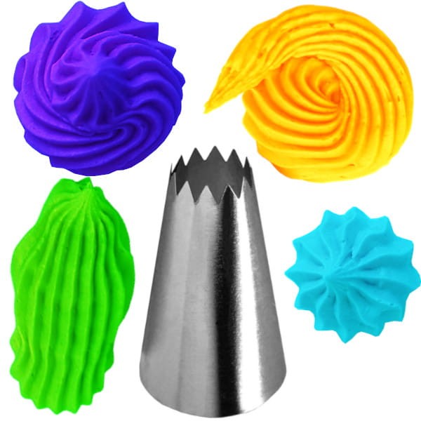 tylka duża gwiazda i wykonane nią kremowe wzory