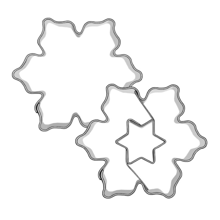 Zestaw śnieżynek do ciastek z dziurką 4,5 cm