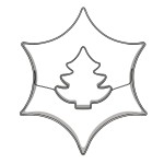 Foremka gwiazda z choinką 5,4 cm